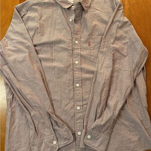 Levi’s XL Standard Fit Oxford Button Down Shirt Mauve Long Sleeve Cotton